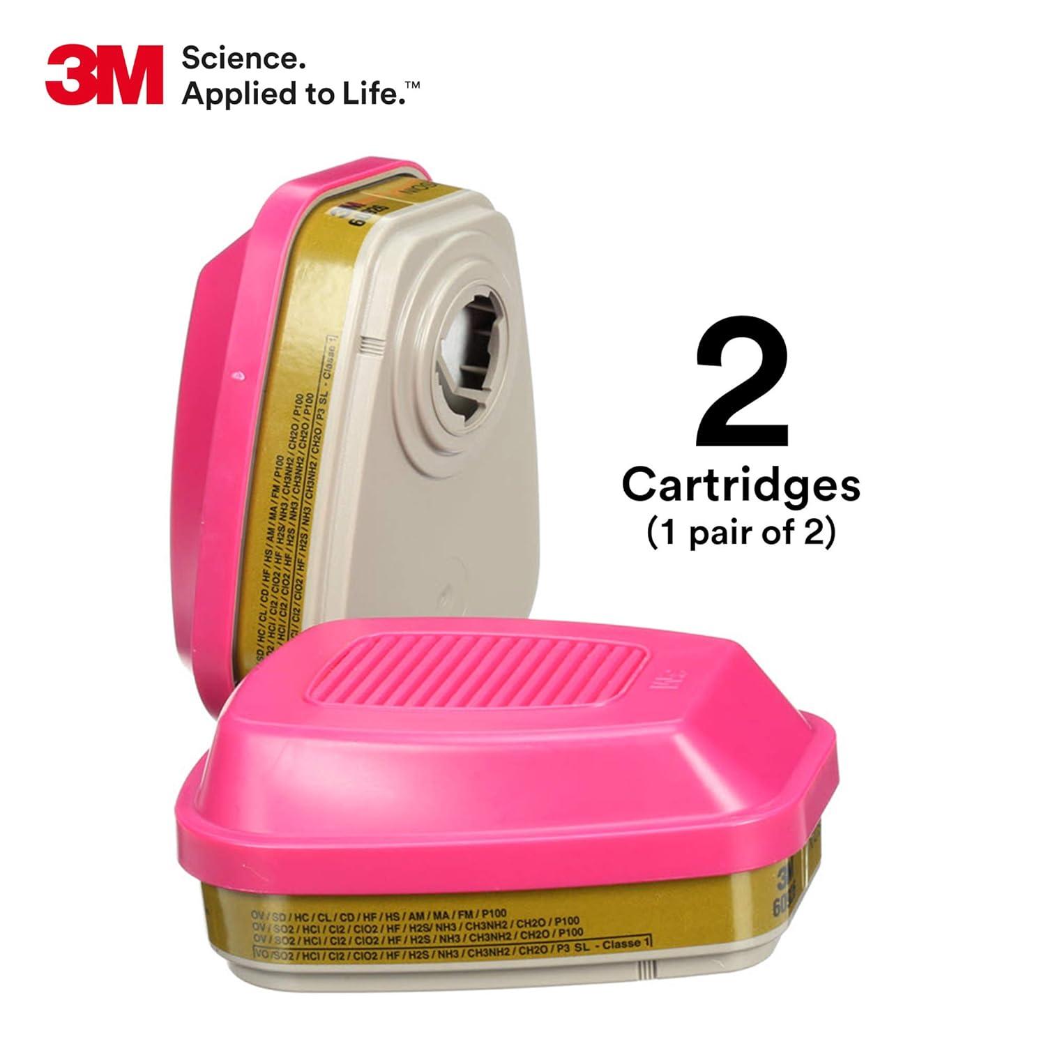 image3M P100 Respirator CartridgeFilter 60926 1 Pair NIOSH Helps Protect Against Organic Vapors Acid Gases Ammonia Methylamine Formaldehyde and Particulates
