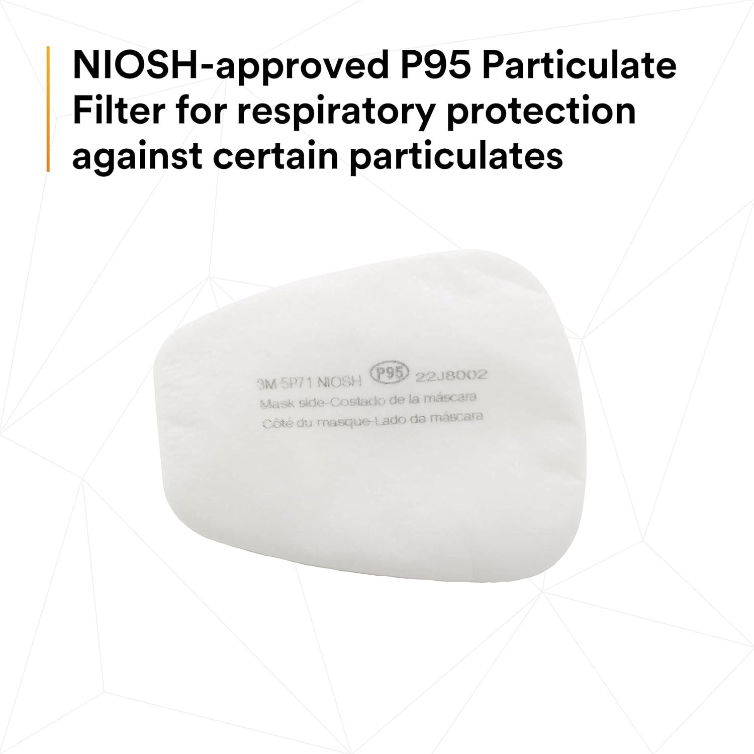 image3M Respirator Filter Replacement 5P71 5 Pairs P95 Must Be Used with 3M 5000 Respirators or 3M Cartridges 6000 SeriesFilter Replacement