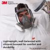 image3M Full Facepiece Reusable Respirator 6800 NIOSH Large Lens ANSI High Impact Eye Protection Silicone Face Seal FourPoint Harness Comfortable Fit Painting Dust Chemicals MediumMedium