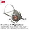 image3M Half Facepiece Reusable Respirator 6200 NIOSH FourPoint Harness Comfortable Fit Dual Airline Supplied Air Compatible Bayonet Connections Painting Sanding Cleaning MediumSmall