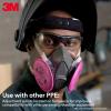 image3M Half Facepiece Reusable Respirator 6200 NIOSH FourPoint Harness Comfortable Fit Dual Airline Supplied Air Compatible Bayonet Connections Painting Sanding Cleaning MediumSmall