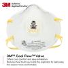 image3M Particulate Respirator 8210V with Cool Flow Valve Pack of 80 NIOSH APPROVED Disposable Smoke Grinding Sanding Sawing Sweeping Woodworking Dust