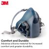 image3M Reusable Respirator Half Facepiece 7503 NIOSH 3M Cool Flow Valve Dual Airline Supplied Air Compatible Integrated Dropdown Suspension Bayonet Connections For Chemical Handling Painting LargeLarge