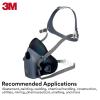 image3M Reusable Respirator Half Facepiece 7503 NIOSH 3M Cool Flow Valve Dual Airline Supplied Air Compatible Integrated Dropdown Suspension Bayonet Connections For Chemical Handling Painting LargeLarge