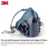 image3M Reusable Respirator Half Facepiece 7503 NIOSH 3M Cool Flow Valve Dual Airline Supplied Air Compatible Integrated Dropdown Suspension Bayonet Connections For Chemical Handling Painting LargeSmall