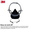 image3M Reusable Respirator Half Facepiece 7503 NIOSH 3M Cool Flow Valve Dual Airline Supplied Air Compatible Integrated Dropdown Suspension Bayonet Connections For Chemical Handling Painting LargeLarge