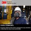 image3M Rugged Comfort Quick Latch Half Facepiece Reusable Respirator 6503QL NIOSH Cool Flow Exhalation Valve Bayonet Connection Silicone Face Seal for Gases Vapors Dust Maintenance ConstructionLLarge