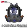 image3M Secure Click Full Face Reusable Respirator with Large Lens Speaking Diaphragm and Push Button Seal Check FF802 Painting Sanding Chemical Cleanup Sawing MediumBlack