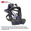 image3M Secure Click Full Face Reusable Respirator with Large Lens Speaking Diaphragm and Push Button Seal Check FF802 Painting Sanding Chemical Cleanup Sawing MediumBlack
