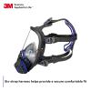 image3M Secure Click Full Face Reusable Respirator with Large Lens Speaking Diaphragm and Push Button Seal Check FF802 Painting Sanding Chemical Cleanup Sawing MediumBlack