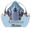 image3M Reusable Respirator Half Facepiece 7503 NIOSH 3M Cool Flow Valve Dual Airline Supplied Air Compatible Integrated Dropdown Suspension Bayonet Connections For Chemical Handling Painting LargeLarge