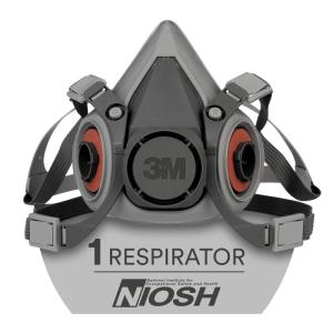 image3M Half Facepiece Reusable Respirator 6200 NIOSH FourPoint Harness Comfortable Fit Dual Airline Supplied Air Compatible Bayonet Connections Painting Sanding Cleaning MediumSmall