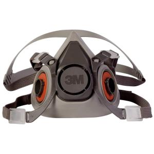 image3M Half Facepiece Reusable Respirator 6200 NIOSH FourPoint Harness Comfortable Fit Dual Airline Supplied Air Compatible Bayonet Connections Painting Sanding Cleaning MediumMedium