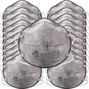 image3M Particulate Respirator 8247 Pack of 20 R95 NIOSH APPROVED Nuisance Level Organic Vapor Relief Braided Comfort Strap Carbon Filter Material Disposable General Purpose for DustOrganic Vapor Relief
