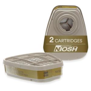 image3M Respirator Cartridge 6006 1 Pair Helps Protect Against Organic Vapors Acid Gases Ammonia Methylamine or Formaldehyde