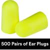 image3M Ear Plugs EARsoft Yellow Neons 3911004 Bottle of 500 Pair of Disposable Earplugs Regular Size Uncorded 33 NRR Tapered Cylinder Shape Slow Recovery FoamUncorded  Bottle