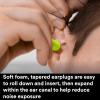 image3M Ear Plugs EARsoft Yellow Neons 3911004 Bottle of 500 Pair of Disposable Earplugs Regular Size Uncorded 33 NRR Tapered Cylinder Shape Slow Recovery FoamEar Plugs