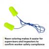 image3M Ear Plugs EARsoft Yellow Neons 3911004 Bottle of 500 Pair of Disposable Earplugs Regular Size Uncorded 33 NRR Tapered Cylinder Shape Slow Recovery FoamCorded