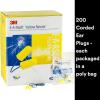 image3M Ear Plugs EARsoft Yellow Neons 3911004 Bottle of 500 Pair of Disposable Earplugs Regular Size Uncorded 33 NRR Tapered Cylinder Shape Slow Recovery FoamCorded