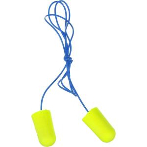 image3M Ear Plugs EARsoft Yellow Neons 3911004 Bottle of 500 Pair of Disposable Earplugs Regular Size Uncorded 33 NRR Tapered Cylinder Shape Slow Recovery FoamCorded