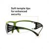 image3M Safety Glasses SecureFit 400X ANSI Z87 AntiFog AntiScratch Clear Lens Green and Black Frame Brow Guard Lightweight Soft Nose Bridge and Temple TipsBlackGreenClear