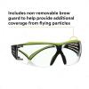 image3M Safety Glasses SecureFit 400X ANSI Z87 AntiFog AntiScratch Clear Lens Green and Black Frame Brow Guard Lightweight Soft Nose Bridge and Temple TipsBlackGreenClear