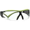 image3M Safety Glasses SecureFit 400X ANSI Z87 AntiFog AntiScratch Clear Lens Green and Black Frame Brow Guard Lightweight Soft Nose Bridge and Temple TipsBlackGreenClear