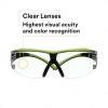 image3M Safety Glasses SecureFit 400X ANSI Z87 AntiFog AntiScratch Clear Lens Green and Black Frame Brow Guard Lightweight Soft Nose Bridge and Temple TipsBlackGreenClear