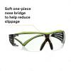 image3M Safety Glasses SecureFit 400X ANSI Z87 AntiFog AntiScratch Clear Lens Green and Black Frame Brow Guard Lightweight Soft Nose Bridge and Temple TipsBlackGreenClear