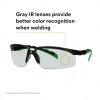 image3M Safety Glasses Solus 2000 Series AntiScratch IR Shade 50 Gray Lens BlackGreen TemplesIr Shade 17 Gray Lens