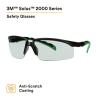 image3M Safety Glasses Solus 2000 Series AntiScratch IR Shade 50 Gray Lens BlackGreen TemplesIr Shade 17 Gray Lens