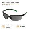 image3M Safety Glasses Solus 2000 Series AntiScratch IR Shade 50 Gray Lens BlackGreen TemplesIr Shade 30 Gray Lens