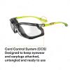 image3M Safety Glasses Solus CCS Series Pack of 1 ANSI Z87 Scotchgard AntiFog Coating Clear Lens Corded Ear Plug Control System Removable Foam Gasket SCCS01SGAFGRNFClear Lens  GreenBlack Frame With Foam Gasket