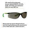 image3M Safety Glasses Solus CCS Series Pack of 1 ANSI Z87 Scotchgard AntiFog Coating Clear Lens Corded Ear Plug Control System Removable Foam Gasket SCCS01SGAFGRNFGray Lens  GreenBlack Frame