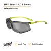image3M Safety Glasses Solus CCS Series Pack of 1 ANSI Z87 Scotchgard AntiFog Coating Clear Lens Corded Ear Plug Control System Removable Foam Gasket SCCS01SGAFGRNFGray Lens  GreenBlack Frame With Foam Gasket
