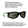 image3M Safety Glasses Solus CCS Series Pack of 1 ANSI Z87 Scotchgard AntiFog Coating Clear Lens Corded Ear Plug Control System Removable Foam Gasket SCCS01SGAFGRNFGray Lens  GreenBlack Frame With Foam Gasket
