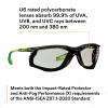 image3M Safety Glasses Solus CCS Series Pack of 1 ANSI Z87 Scotchgard AntiFog Coating Clear Lens Corded Ear Plug Control System Removable Foam Gasket SCCS01SGAFGRNFGray IO Lens  GreenBlack Frame With Foam Gasket