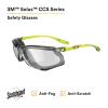 image3M Safety Glasses Solus CCS Series Pack of 1 ANSI Z87 Scotchgard AntiFog Coating Clear Lens Corded Ear Plug Control System Removable Foam Gasket SCCS01SGAFGRNFGray IO Lens  GreenBlack Frame With Foam Gasket