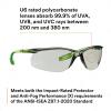 image3M Safety Glasses Solus CCS Series Pack of 1 ANSI Z87 Scotchgard AntiFog Coating Clear Lens Corded Ear Plug Control System Removable Foam Gasket SCCS01SGAFGRNFGray IO Lens  GreenBlack Frame