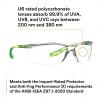 image3M Safety Glasses Solus CCS Series Pack of 1 ANSI Z87 Scotchgard AntiFog Coating Clear Lens Corded Ear Plug Control System Removable Foam Gasket SCCS01SGAFGRNFClear Lens  GreenBlack Frame