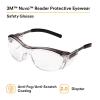 image3M Safety Glasses with Readers Nuvo Protective Eyewear 15 ANSI Z87 Clear Lens Retro Gray Frame Soft Nose Bridge Side ShieldsClear Lens 20  Gray Frame