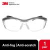 image3M Safety Glasses with Readers Nuvo Protective Eyewear 15 ANSI Z87 Clear Lens Retro Gray Frame Soft Nose Bridge Side ShieldsClear Lens 25  Gray Frame