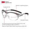 image3M Safety Glasses with Readers Nuvo Protective Eyewear 15 ANSI Z87 Clear Lens Retro Gray Frame Soft Nose Bridge Side ShieldsClear Lens 25  Gray Frame