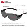 image3M Safety Glasses with Readers Nuvo Protective Eyewear 15 ANSI Z87 Clear Lens Retro Gray Frame Soft Nose Bridge Side ShieldsGray