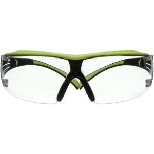 image3M Safety Glasses SecureFit 400X ANSI Z87 AntiFog AntiScratch Clear Lens Green and Black Frame Brow Guard Lightweight Soft Nose Bridge and Temple TipsBlackGreenClear