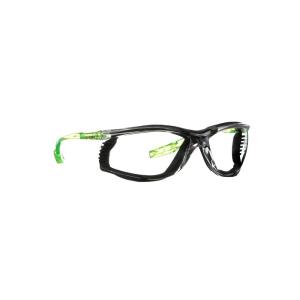 image3M Safety Glasses Solus CCS Series Pack of 1 ANSI Z87 Scotchgard AntiFog Coating Clear Lens Corded Ear Plug Control System Removable Foam Gasket SCCS01SGAFGRNFClear Lens  GreenBlack Frame With Foam Gasket