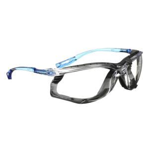 image3M Safety Glasses Virtua CCS ANSI Z87 AntiFog Clear Lens Blue Frame Corded Ear Plug Control System Removable Foam GasketClear Lens  Blue Frame With Foam Gasket