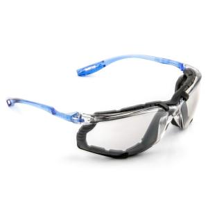 image3M Safety Glasses Virtua CCS ANSI Z87 AntiFog Clear Lens Blue Frame Corded Ear Plug Control System Removable Foam GasketIO Mirror Lens  Blue Frame With Foam Gasket