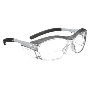 image3M Safety Glasses with Readers Nuvo Protective Eyewear 15 ANSI Z87 Clear Lens Retro Gray Frame Soft Nose Bridge Side ShieldsClear Lens 15  Gray Frame