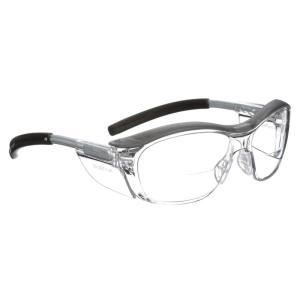 image3M Safety Glasses with Readers Nuvo Protective Eyewear 15 ANSI Z87 Clear Lens Retro Gray Frame Soft Nose Bridge Side ShieldsClear Lens 20  Gray Frame